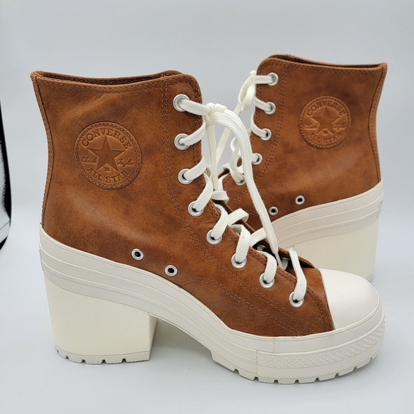 Converse Leather Shoes 70 De Luxe Heeled Boots NEW - Picture 2 of 11